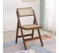 NMVAWIPT Chaises Pliantes en Bois for Salon, Jardin, Balcon, Salle À Manger Empilables Et Tissées Rétro Rotin, Confortables, Faites La Main(Color 3,45x54x82cm)