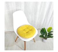 NMVAWIPT Coussin De Chaise Rond en Lin Respirant, Coussin De Siège en Coton PP De 3,5 Cm D'épaisseur, Soutien Ergonomique des Hanches Et Confort À Rebond Rapide(Yellow,40cm*40cm*9cm)