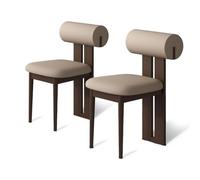 NMVAWIPT Ensemble De Chaises Salle À Manger Uniques en Bois, Chaise Moderne Cuir, Structure Robuste Et Dossier Arrondi, Convient for Une Chambre, Un Bureau Ou Salon(Walnut+Coffee,4pcs)