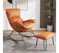 NMVAWIPT Fauteuil À Bascule Rembourré Moderne avec Dossier Haut Ottoman, Fauteuil Inclinable for Salon Et Chambre À Coucher(Color 1)