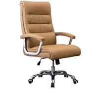 NMVAWIPT Fauteuil De Bureau Ergonomique À Bascule - Bureau en Cuir De Vache À Dossier Haut avec Pivot À 360°, Hauteur Et Inclinaison Réglables(#1)