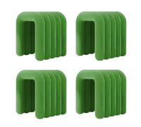 NMVAWIPT Fauteuil De Maquillage Moderne Rembourré en Flanelle, Pouf Ottoman sans Assemblage, Repose-Pieds Et Siège Multi-usages Aux Formes Géométriques(#2,4 Piece Set)