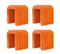 NMVAWIPT Fauteuil De Maquillage Moderne Rembourré en Flanelle, Pouf Ottoman sans Assemblage, Repose-Pieds Et Siège Multi-usages Aux Formes Géométriques(Orange,4 Piece Set)