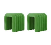 NMVAWIPT Fauteuil De Maquillage Moderne Rembourré en Flanelle, Pouf Ottoman sans Assemblage, Repose-Pieds Et Siège Multi-usages Aux Formes Géométriques(#2,6 Piece Set)
