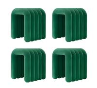 NMVAWIPT Fauteuil De Maquillage Moderne Rembourré en Flanelle, Pouf Ottoman sans Assemblage, Repose-Pieds Et Siège Multi-usages Aux Formes Géométriques(Green,4 Piece Set)