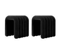 NMVAWIPT Fauteuil De Maquillage Moderne Rembourré en Flanelle, Pouf Ottoman sans Assemblage, Repose-Pieds Et Siège Multi-usages Aux Formes Géométriques(Black,6 Piece Set)