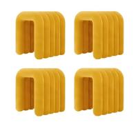 NMVAWIPT Fauteuil De Maquillage Moderne Rembourré en Flanelle, Pouf Ottoman sans Assemblage, Repose-Pieds Et Siège Multi-usages Aux Formes Géométriques(Dark Yellow,4 Piece Set)