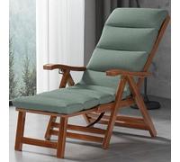 NMVAWIPT Fauteuil Inclinable Rembourré en Bois avec Repose-Pieds, Fauteuil De Plage Pliable À Gravité Zéro avec Coussin(Green a)