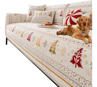 NMVAWIPT Housse De Canapé en Chenille for Animaux De Compagnie, Antidérapante Et Lavable for Canapés Et Sections, Protection Douce avec Support en Silicone(White,43.3in*63in)