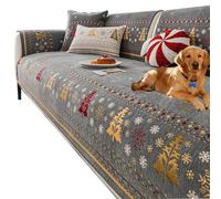 NMVAWIPT Housse De Canapé en Chenille for Animaux De Compagnie, Antidérapante Et Lavable for Canapés Et Sections, Protection Douce avec Support en Silicone(Gray,43.3in*70.9in)