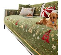 NMVAWIPT Housse De Canapé en Chenille for Animaux De Compagnie, Antidérapante Et Lavable for Canapés Et Sections, Protection Douce avec Support en Silicone(Green,35.4in*94.5in)