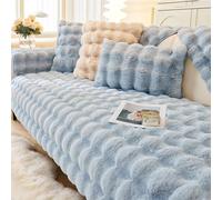 NMVAWIPT Housse De Canapé en Fausse Fourrure Douce Et Moelleuse, Antidérapante Et Lavable, Jeté Universel for Animaux De Compagnie, Décoration De Salon(Blue,90 * 160cm)