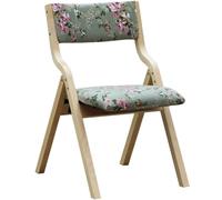 NMVAWIPT Lot De 2 Chaises Pliantes avec Assise Rembourrée, Confortables en Coton Et Lin, Bois Massif Courbé for Salon, Réception(Variegated B)