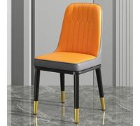 NMVAWIPT Lot De 2 Chaises Salle À Manger Scandinaves Bleu-Gris avec Base Noir-doré - Assise Rembourrée for Cuisine, Chambre Et Bureau(Orange Gray,Black-Gold)