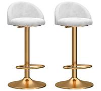 NMVAWIPT Lot de 2 tabourets Bar pivotants en Velours, Hauteur réglable, Dossier incurvé, Cadre doré, Repose-Pieds, chaises Salle à Manger for îlot Cuisine(Color 5)