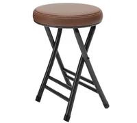 NMVAWIPT Lot De 2 Tabourets Pliants Portables, Légers Et Rembourrés, Capacité Charge 150 Kg, Empilables Pliables, for La Maison, Cuisine, Salle À Manger Le Camping(Brown)