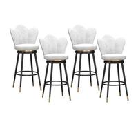 NMVAWIPT Lot De 4 Tabourets Bar Pivotants À 360° - Assise en Velours avec Dossier Tissé, Structure Métal, for Îlot Cuisine Ou Comptoir(Color 5,Height 65cm)