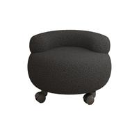 NMVAWIPT Lot De 4 Tabourets Bas À roulettes avec Dossier, Pivotants 360°, Universelles for La Maison, Le Bureau Et Les Salons Beauté(Black)