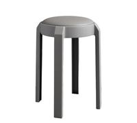 NMVAWIPT Lot De 4 Tabourets Cuisine en Plastique, Empilables, Rembourrés, Portables, for Salle À Manger, Dortoir, Chambre Coucher, Événement(Dark Gray)