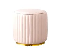 NMVAWIPT Petit Repose-Pieds Rond Moderne en Cuir avec Base Plaquée Or, Élégant Tabouret De Table Basse Cubique for Salon Et Chambre À Coucher(Color 6,L:42x43cm(17x17inch))