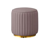 NMVAWIPT Petit Repose-Pieds Rond Moderne en Cuir avec Base Plaquée Or, Élégant Tabouret De Table Basse Cubique for Salon Et Chambre À Coucher(Color 8,L:42x43cm(17x17inch))