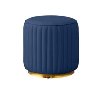 NMVAWIPT Petit Repose-Pieds Rond Moderne en Cuir avec Base Plaquée Or, Élégant Tabouret De Table Basse Cubique for Salon Et Chambre À Coucher(Color 11,L:42x43cm(17x17inch))