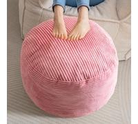NMVAWIPT Pouf De Rangement en Velours Côtelé - Repose-Pieds Rond Moelleux 50 Cm avec Rembourrage Mousse À Mémoire Forme, Motif Écossais Vert for Le Salon(Color 4,20 inch)