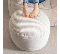 NMVAWIPT Pouf De Rangement en Velours Côtelé - Repose-Pieds Rond Moelleux 50 Cm avec Rembourrage Mousse À Mémoire Forme, Motif Écossais Vert for Le Salon(Color 1,20 inch)