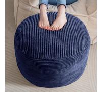 NMVAWIPT Pouf De Rangement en Velours Côtelé - Repose-Pieds Rond Moelleux 50 Cm avec Rembourrage Mousse À Mémoire Forme, Motif Écossais Vert for Le Salon(Color 11,20 inch)