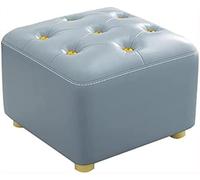 NMVAWIPT Repose-Pieds Ottoman avec Bouton Doré, Tabouret Cube en Cuir, Petit Pouf for Canapé, Meuble Décoratif Élégant(Color 3,30x30x30cm)