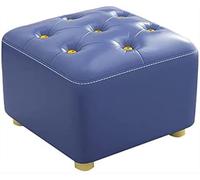NMVAWIPT Repose-Pieds Ottoman avec Bouton Doré, Tabouret Cube en Cuir, Petit Pouf for Canapé, Meuble Décoratif Élégant(Color 6,30x30x25cm)