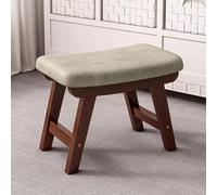 NMVAWIPT Repose-Pieds Ottoman en Bois for Canapé, Siège Incurvé Rembourré Et Doux, Tabouret À Langer avec Cadre Robuste for Salon(Light Grey/Walnut,S)