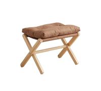 NMVAWIPT Repose-Pieds Pliable 2 Pièces for Canapé, Tabouret Rembourré À Pieds en X avec Coussin Coton Épais, Pouf Pliant Léger Placer sous Le Bureau, L'entrée Et La Chambre(Brown)