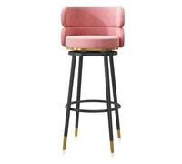 NMVAWIPT Tabouret De Bar Pivotant À 360° - Comptoir Rembourré en Velours avec Dossier, Structure Métal, for Îlot Cuisine, Salle Manger(Pink-1 Pcs)