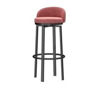 NMVAWIPT Tabouret De Bar Pivotant en Velours Style Milieu Siècle avec Base Métal À Dossier Bas Rond Pouvant Supporter Jusqu'à 350 LB(Color 4,Height 65CM)