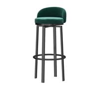 NMVAWIPT Tabouret De Bar Pivotant en Velours Style Milieu Siècle avec Base Métal À Dossier Bas Rond Pouvant Supporter Jusqu'à 350 LB(Color 2,Height 65CM)