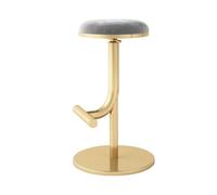 NMVAWIPT Tabouret De Bar Pivotant Réglable en Velours, Chaise De Comptoir Rotative À 360° avec Base en Métal, Hauteur Réglable De 65 À 80 Cm for Îlot De Cuisine Et Bar À Domicile(Gray)