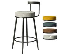 NMVAWIPT Tabouret De Bar Style Nordique - Structure en Lin Et Fer(Gray,75cm)