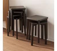 NMVAWIPT Tabouret Empilable en Chêne for Salon, Entrée, Salle De Classe - Table D'appoint Ronde Multi-usages Et Support Plantes(Color 1,6pcs)