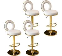NMVAWIPT Tabourets De Bar Pivotants avec Dossier, Hauteur Réglable, en Cuir Synthétique, avec Cadre en Métal, for Îlots De Cuisine Et Bars.(Set of 4)