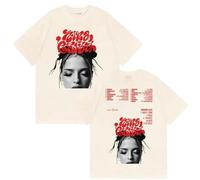 NMYTYUD Nina Chuba Arena Tour 2025 T-Shirt, Manches Courtes Col Ras du Cou Style Urbain Décontracté Unisexe à Porter Au Quotidien Style Smart Cool,Beige,3XL