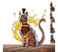 NMZXSTKN Bouteille de Whisky Amusante pour Chat, Carafe à Whisky Unique en Forme de Chat, décoration de Bar Amusante, adaptée à l'ensemble de Carafe à Whisky