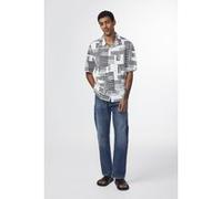 NN.07 Ole Ss Shirt 5210 Black Print Taille: S | Casual chemises Outlet | Homme | Le Noir