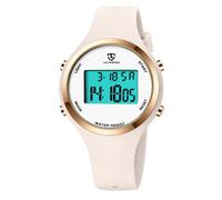 NN BEN NEVIS Montre numérique pour femme avec alarme/chronomètre/chronographe/rétroéclairage, cadeau pour adolescentes et femmes, 21-Blanc cassé-W