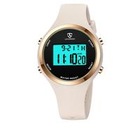 NN Ben Nevis Montre numérique pour Femme avec Alarme, chronomètre, chronographe, rétroéclairage, Cadeaux pour Adolescentes et Femmes, 02-Blanc cassé, Moderne