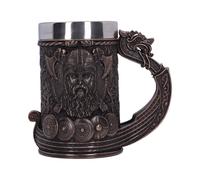 NN Designs Bronze Drakkar Dragon Boat Viking Tankard MUG NEUF