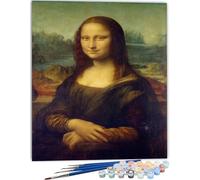NNALEGS Peinture Par Numero Adulte Mona Lisa 40X50Cm Diy Peinture Sur Toile Avec Pinceaux, Bricolage Tableau Peindre Par Nombre Paysage Pour Enfants,Avec Cadre,A1