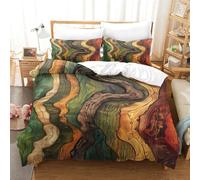 NNAWFJXG Motif de marbre Parure De 3D,Microfibre Housse De Couette Et Taies d'oreiller,Fermeture Éclair,3 Pièces Style Artistique Housses De Couettes pour Adultes Et Enfants King（220x240cm）