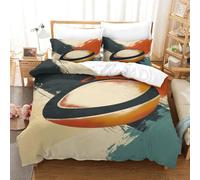 NNAWFJXG Rugby 3D Parure De 3 Pièces Housse De Couette,Microfibre Sports Housses De Couettes avec Fermeture Éclair avec Taies d'oreiller pour Adultes Et Enfants King（220x240cm）