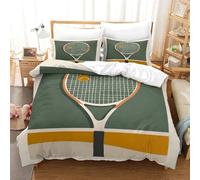 NNAWFJXG Tennis Housse De Couette 3 Pièces Parure De 3D Microfibre avec Fermeture Éclair Sets De Sports Housses De Couettes avec Taies d'oreiller pour Adultes Et Enfants Double（200x200cm）